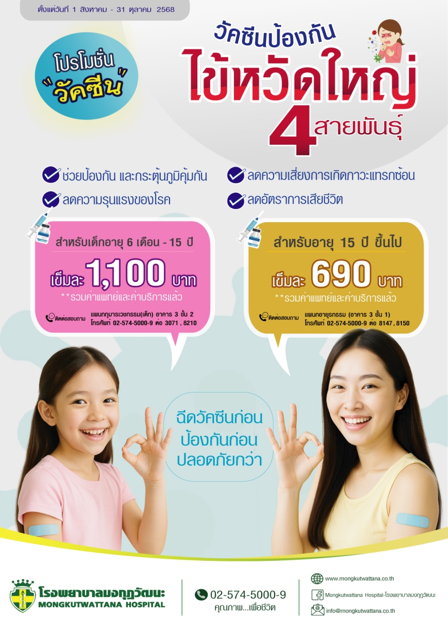 วัคซีนไข้หวัดใหญ่ 4 สายพันธุ์ 