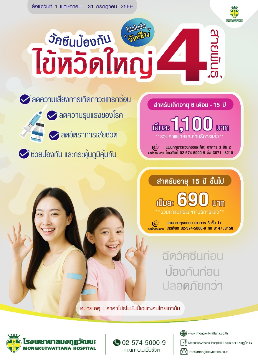 วัคซีนไข้หวัดใหญ่ 4 สายพันธุ์ 